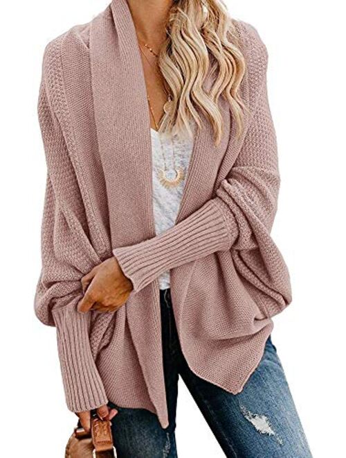 Mafulus Womens Cardigan Sweaters Oversized Open Front Batwing Chunky Knit Outwear