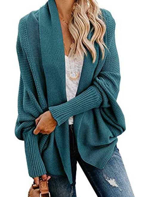 Mafulus Womens Cardigan Sweaters Oversized Open Front Batwing Chunky Knit Outwear