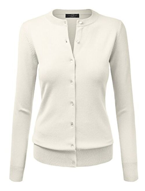 Made By Johnny MBJ Womens Long Sleeve Button Down Classic Knit Cardigan Sweater