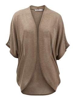 Womens Short Sleeve Open-Front Batwing Cardigan - Made in USA