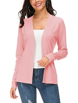 Women's Long Sleeve Open Front Knit Cardigan Sweater