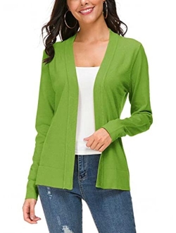 Women's Long Sleeve Open Front Knit Cardigan Sweater