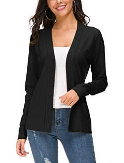 Women's Long Sleeve Open Front Knit Cardigan Sweater