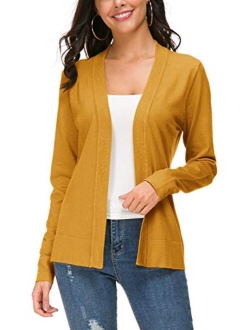 Women's Long Sleeve Open Front Knit Cardigan Sweater