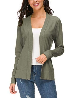 Women's Long Sleeve Open Front Knit Cardigan Sweater