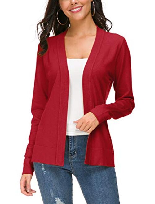 Urban CoCo Women's Long Sleeve Open Front Knit Cardigan Sweater