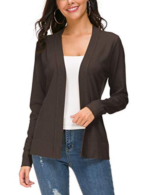 Urban CoCo Women's Long Sleeve Open Front Knit Cardigan Sweater