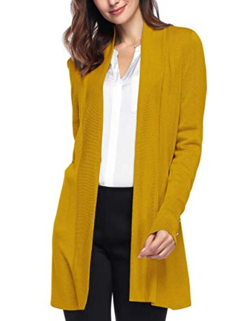 Spicy Sandia Open Front Knit Cardigans for Women Lightweight Cover-up Long Sleeve Cardigan Sweaters