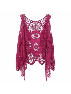 jastie Open Stitch Cardigan Boho Hippie Crochet Vest