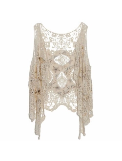 jastie Open Stitch Cardigan Boho Hippie Crochet Vest