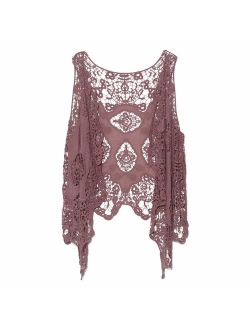 jastie Open Stitch Cardigan Boho Hippie Crochet Vest