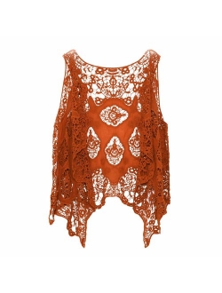 jastie Open Stitch Cardigan Boho Hippie Crochet Vest