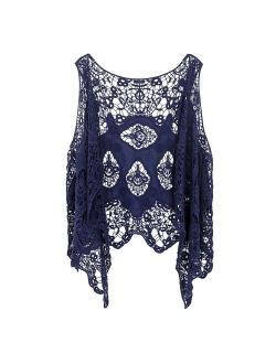 jastie Open Stitch Cardigan Boho Hippie Crochet Vest