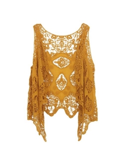 jastie Open Stitch Cardigan Boho Hippie Crochet Vest