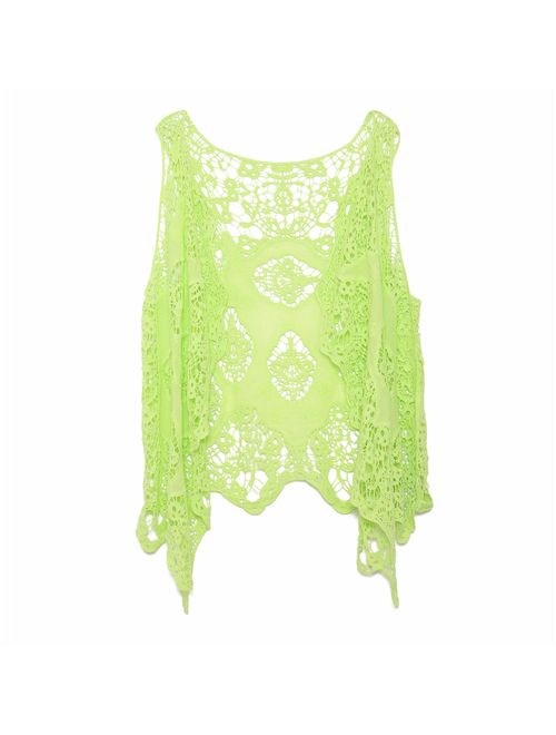 jastie Open Stitch Cardigan Boho Hippie Crochet Vest