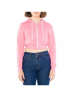 American Apparel Women's Flex Fleece Cropped Long Sleeve Zip Hoodie