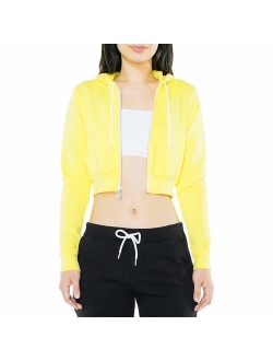 American Apparel Women's Flex Fleece Cropped Long Sleeve Zip Hoodie