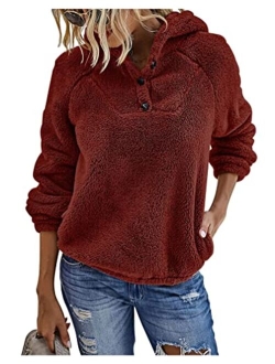 KIRUNDO 2020 Winter Women's Fleece Hoodies Sweatshirts Long Sleeves Shaggy Pullovers with Pockets Short Tops