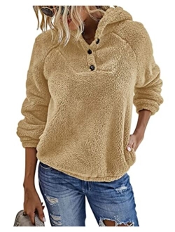 KIRUNDO 2020 Winter Women's Fleece Hoodies Sweatshirts Long Sleeves Shaggy Pullovers with Pockets Short Tops