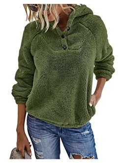 KIRUNDO 2020 Winter Women's Fleece Hoodies Sweatshirts Long Sleeves Shaggy Pullovers with Pockets Short Tops