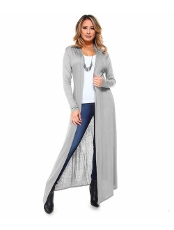 Isaac Liev Women's Super Long Flowy Floor Length Maxi Cardigan Duster - Made in The USA