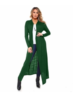 Isaac Liev Women's Super Long Flowy Floor Length Maxi Cardigan Duster - Made in The USA