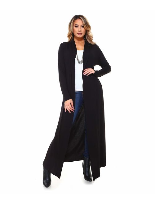 Isaac Liev Women's Super Long Flowy Floor Length Maxi Cardigan Duster - Made in The USA