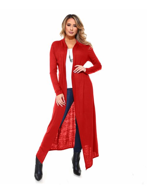 Isaac Liev Women's Super Long Flowy Floor Length Maxi Cardigan Duster - Made in The USA