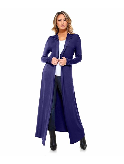 Isaac Liev Women's Super Long Flowy Floor Length Maxi Cardigan Duster - Made in The USA