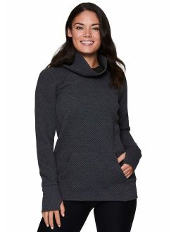 RBX Active Women's Plus Size Fleece Lined Tunic Sweater Jacket