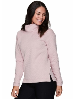 Active Women's Ultra Soft Quilted Cowl Neck Pullover Sweatshirt