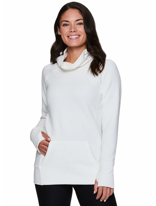 RBX Active Women's Ultra Soft Quilted Cowl Neck Pullover Sweatshirt