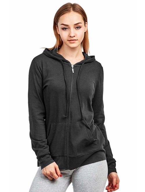 Women's Zip Up Cotton Light Hoodie Jacket