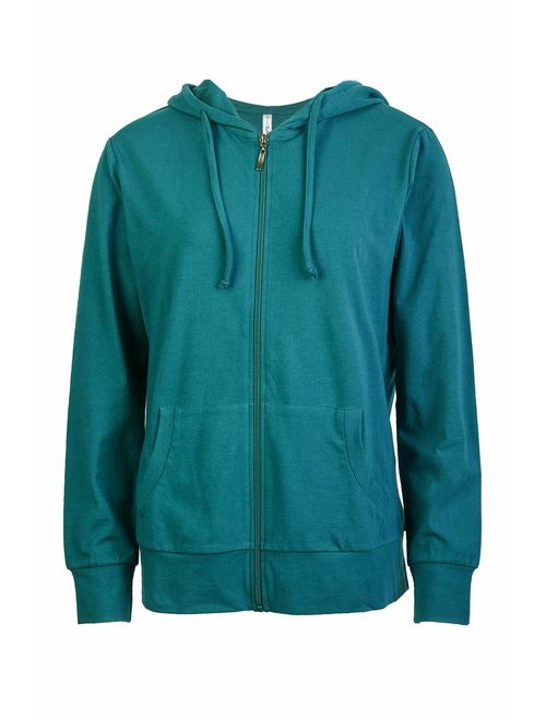 Women's Zip Up Cotton Light Hoodie Jacket