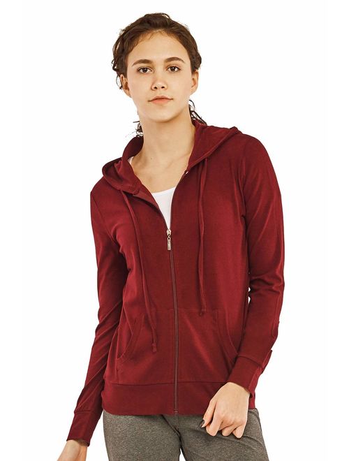 Women's Zip Up Cotton Light Hoodie Jacket