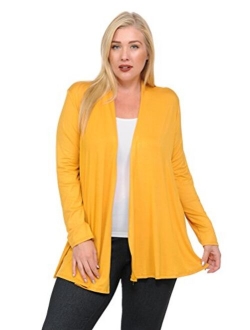 Pastel by Vivienne Women's Long Sleeve Jersey Plus Size Cardigan