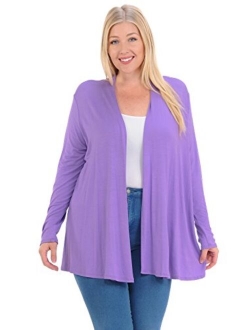 Pastel by Vivienne Women's Long Sleeve Jersey Plus Size Cardigan