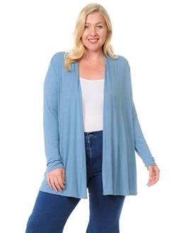 Pastel by Vivienne Women's Long Sleeve Jersey Plus Size Cardigan