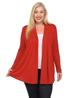 Pastel by Vivienne Women's Long Sleeve Jersey Plus Size Cardigan