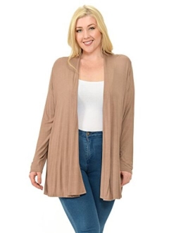 Pastel by Vivienne Women's Long Sleeve Jersey Plus Size Cardigan