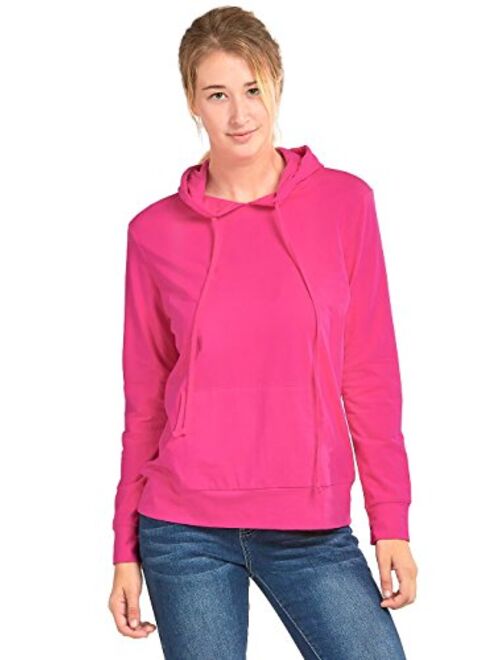 Sofra Women's Thin Cotton Pullover Hoodie Sweater