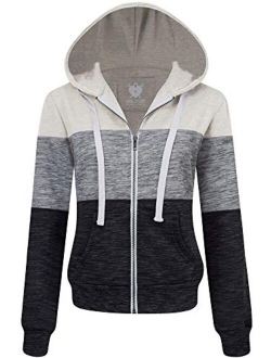 Lock and Love Women's Active Casual Zip-up Hoodie Jacket Long Sleeve Comfortable Lightweight Sweatshirt