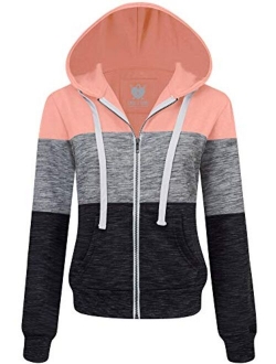 Lock and Love Women's Active Casual Zip-up Hoodie Jacket Long Sleeve Comfortable Lightweight Sweatshirt