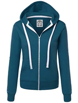 Lock and Love Women's Active Casual Zip-up Hoodie Jacket Long Sleeve Comfortable Lightweight Sweatshirt