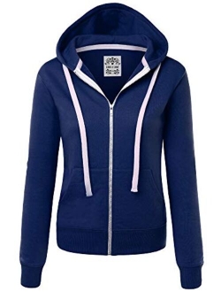 Lock and Love Women's Active Casual Zip-up Hoodie Jacket Long Sleeve Comfortable Lightweight Sweatshirt