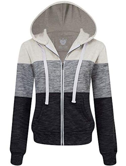 Lock and Love Women's Active Casual Zip-up Hoodie Jacket Long Sleeve Comfortable Lightweight Sweatshirt