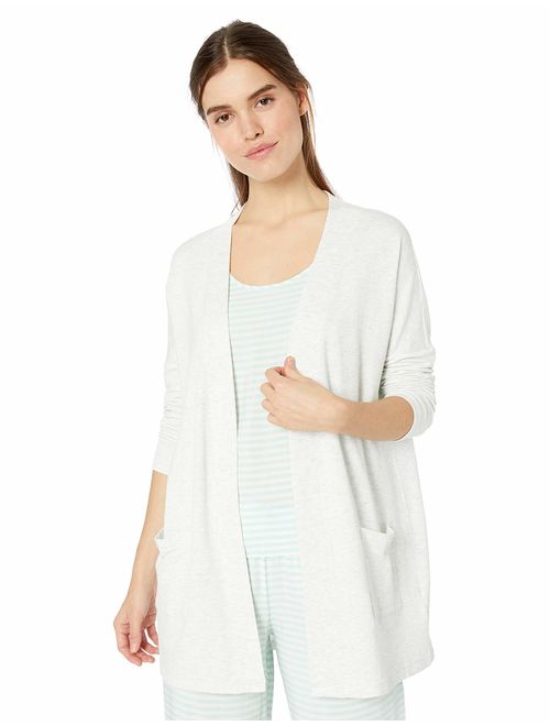 Amazon Essentials Women's Lightweight Lounge Terry Open-Front Cardigan