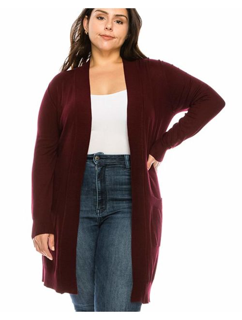 CIELO Women's Long Sleeve Sweater Duster Cardigan