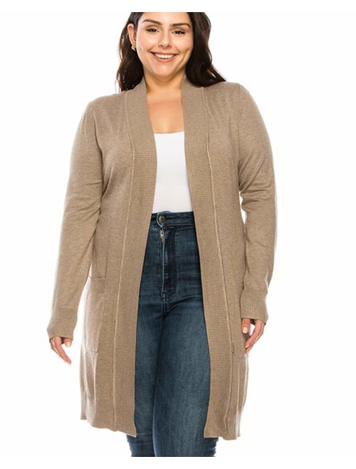 CIELO Women's Long Sleeve Sweater Duster Cardigan