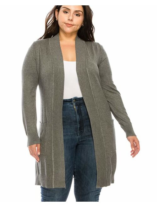 CIELO Women's Long Sleeve Sweater Duster Cardigan